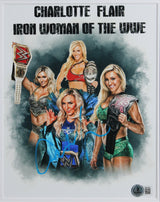 WWE Ric Flair & Charlotte Flair Signed 8x10 Framed Photo Display Autographed BAS