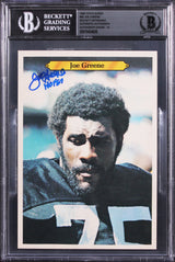 Steelers Joe Greene HOF 87 Signed 1980 Topps Super #20 5x7 Card Auto 10 BAS Slab