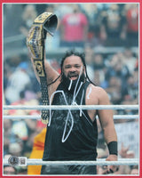 WWE Jacob Fatu Authentic Signed 8x10 Framed Photo Autographed BAS #BV03034