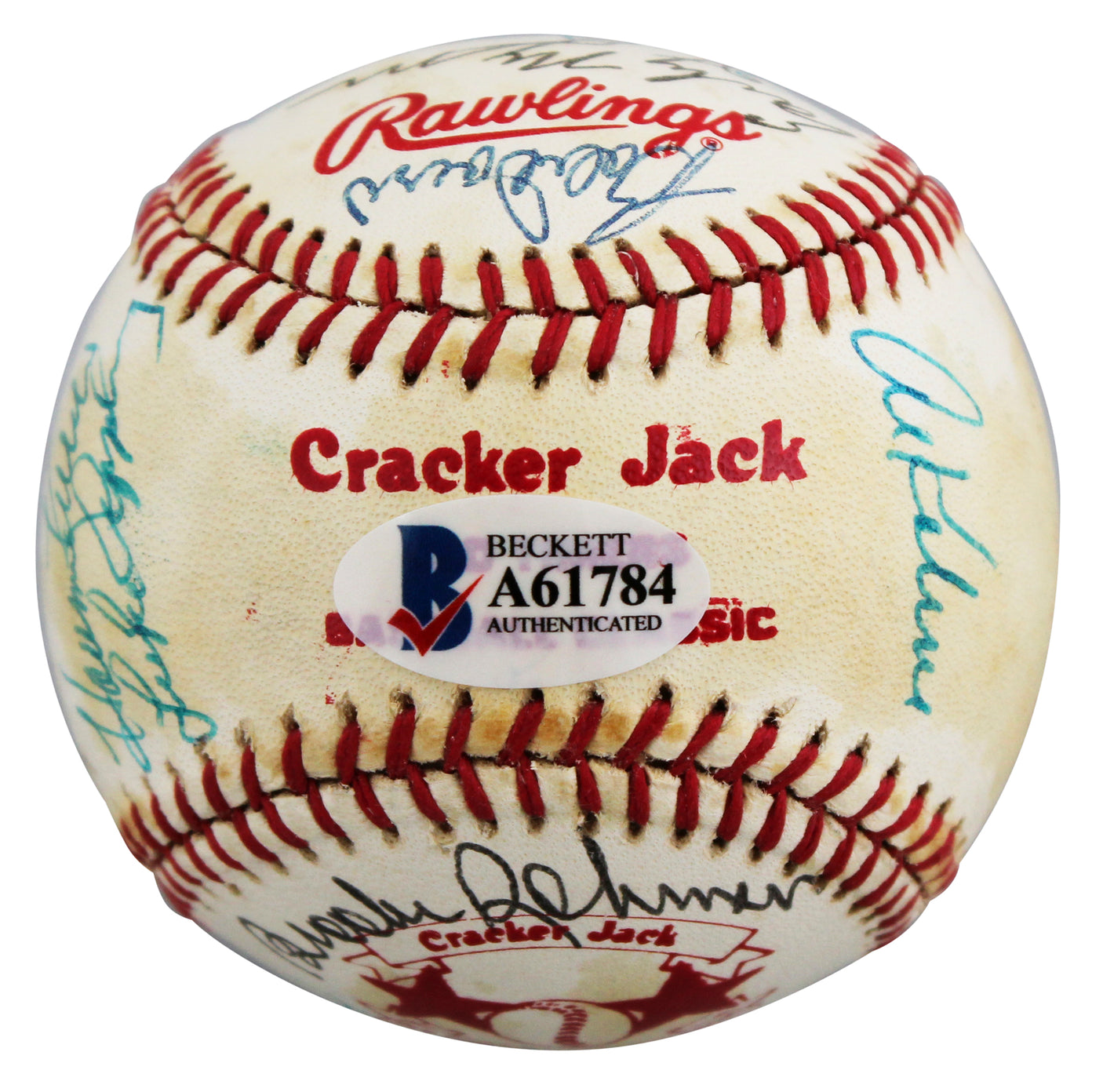 1982 Cracker Jacks (19) Maris, Robinson, Killebrew Signed Baseball BAS #A61784