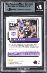 Kings Malik Monk Signed 2022 Donruss Optic Premium Box Set #128 Card BAS Slabbed