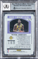 Magic Johnson HOF 2002 Signed 2019 Panini PP Cyan #40 1/1 Card Auto 10 BAS Slab