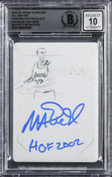 Magic Johnson "HOF 2002" Signed 2022 Panini PP Black #12 Card Auto 10 BAS Slab