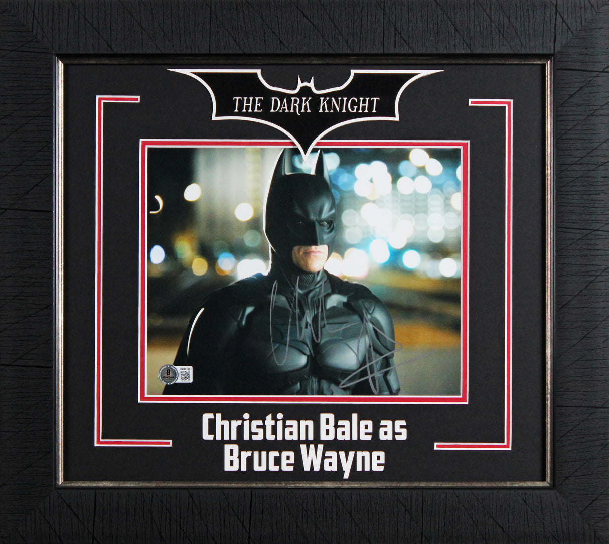 Christian Bale Batman The Dark Knight Signed 8x10 Framed Photo BAS #BW66108