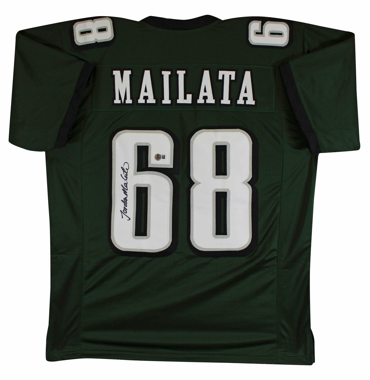 Jordan Mailata Authentic Signed Green Pro Style Jersey Autographed BAS Witnessed