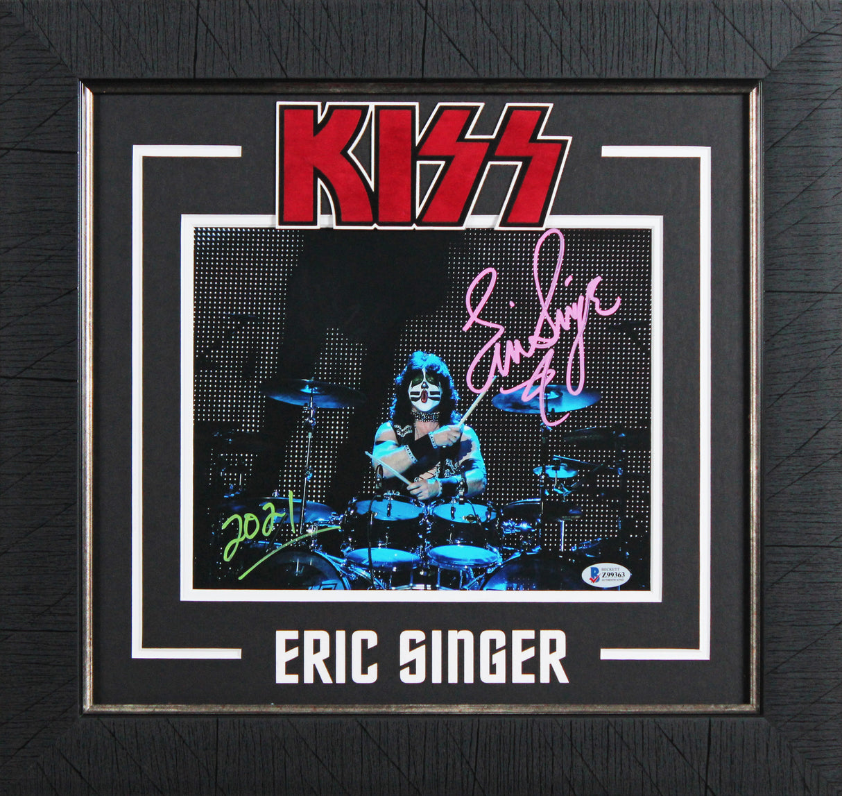 Eric Singer KISS "2021" Authentic Signed 8x10 Framed Photo BAS #Z99363