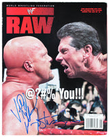 Vince McMahon & Steve Austin Signed May 1999 WWE RAW Magazine Cover BAS #AE64010