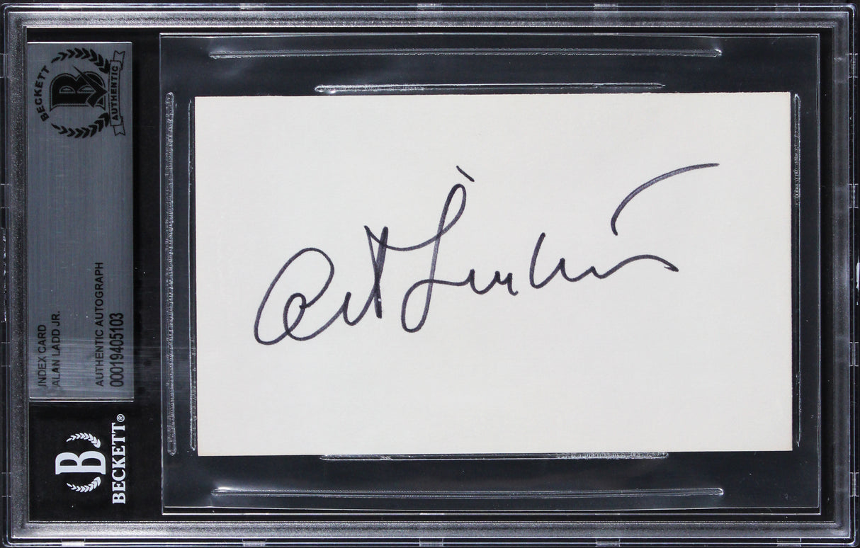 Alan Ladd Jr. Star Wars Authentic Signed 3x5 Index Card Autographed BAS Slabbed