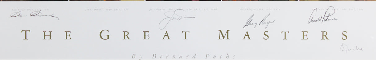 Golf Masters (5) Nicklaus, Palmer, Snead, Player Signed & Framed Lithograph BAS