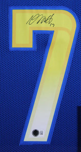 Davante Adams Authentic Signed Blue Pro Style Framed Jersey BAS Witnessed