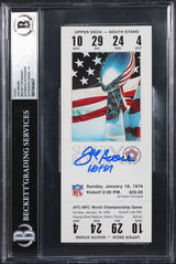 Steelers Joe Greene "HOF 87" Signed SB X Replica Ticket Stub Auto 10! BAS Slab