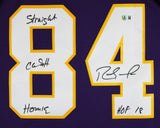 Vikings Randy Moss "2x Insc" Signed Purple 1998 M&N TB Framed Jersey BAS Witness