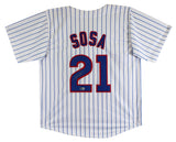 Sammy Sosa Authentic Signed White Pinstripe Pro Style Jersey BAS Witnessed