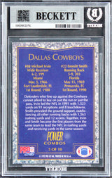 Emmitt Smith & Michael Irvin Signed 1992 Power Combos #5 Card Auto 10! BAS Slab