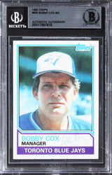 Blue Jays Bobby Cox Authentic Signed 1983 Topps #606 Card BAS Slabbed