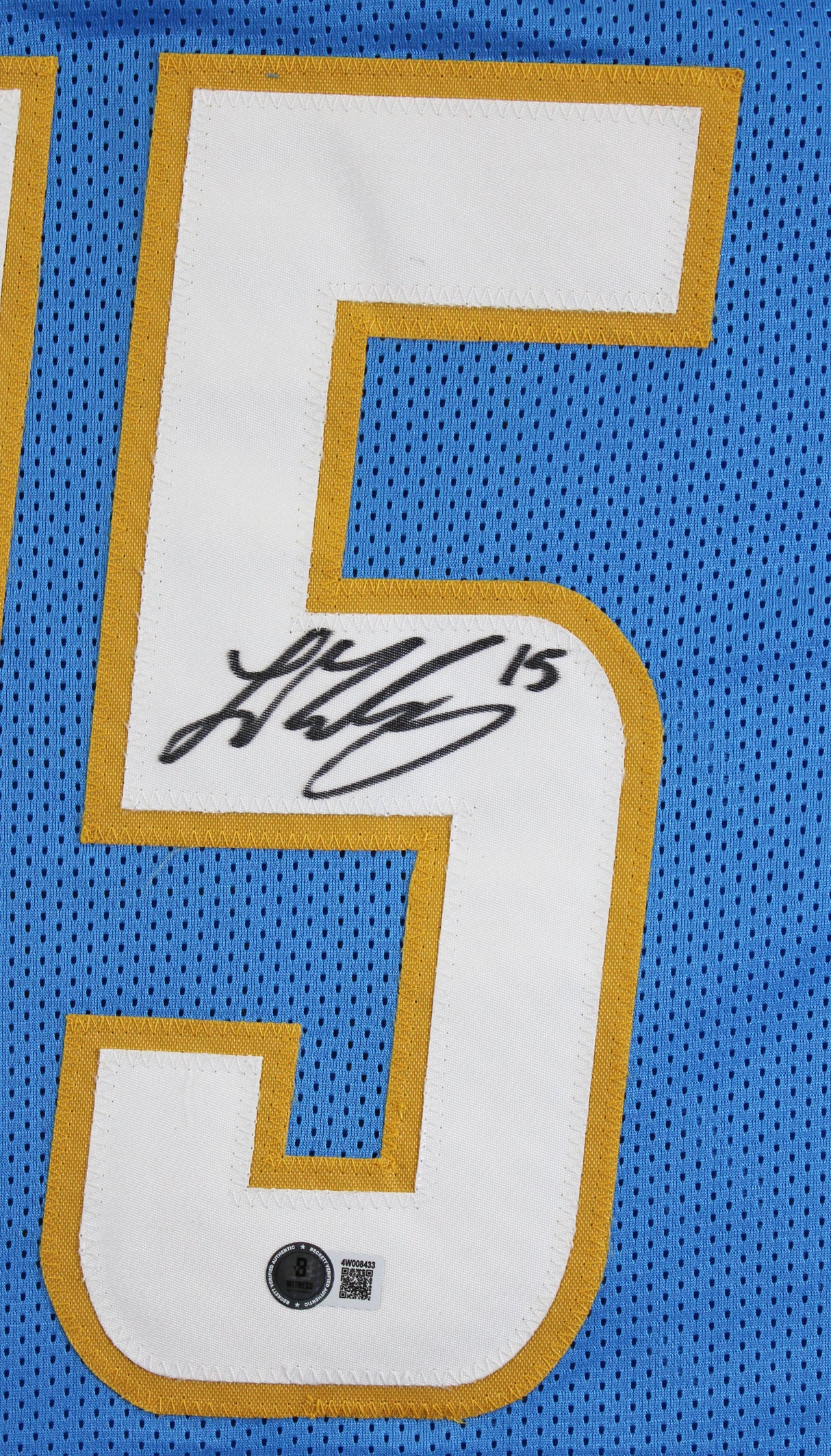 Ladd McConkey Authentic Signed Powder Blue Pro Style Jersey BAS Witnessed