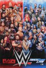 WWE Superstars (20) Hardy, Rollins, Stroman +17 Signed 16x24 Poster BAS #AE13981
