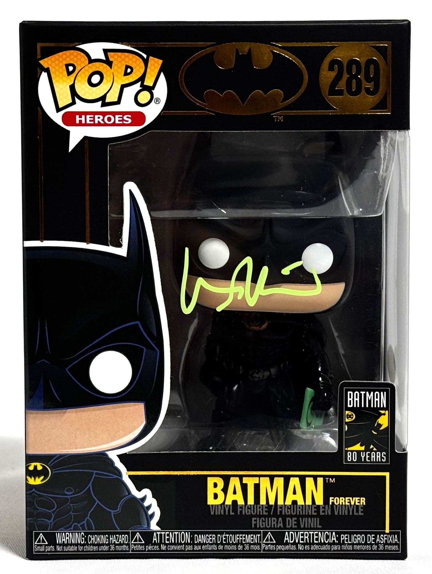 Val Kilmer Autographed Batman Funko Pop Figurine #289- JSA *Green