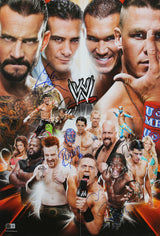 WWE Superstars (5) Mysterio, Miz, Cara, +2 Signed 17x25 Poster BAS #AE13980