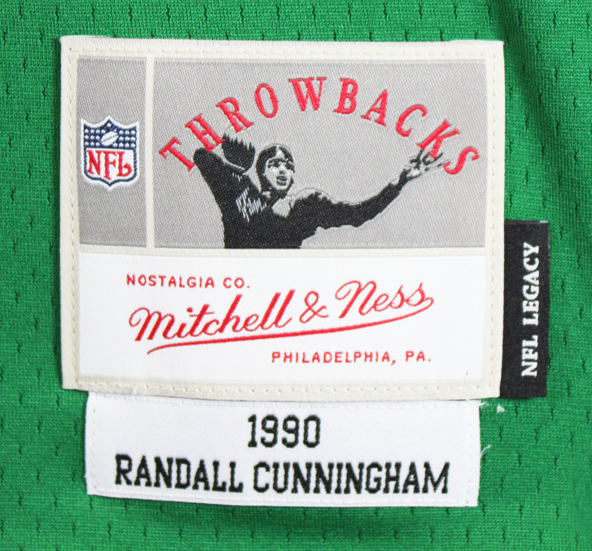 Eagles Randall Cunningham Signed Green Mitchell & Ness Jersey BAS Witnessed