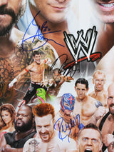 WWE Superstars (5) Mysterio, Miz, Cara, +2 Signed 17x25 Poster BAS #AE13980