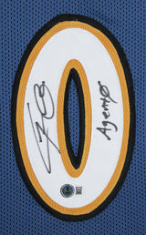 Gilbert Arenas "Agent 0" Signed Blue Pro Style Framed Jersey BAS Witnessed