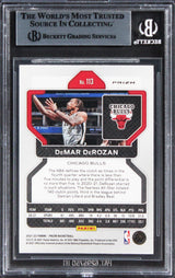 Bulls DeMar DeRozan Signed 2021 Panini Prizm Orange Ice #113 Card BAS Slabbed