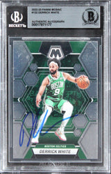 Celtics Derrick White Authentic Signed 2022 Panini Mosaic #122 Card BAS Slabbed