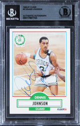 Celtics Dennis Johnson Authentic Signed 1990 Fleer #9 Card BAS Slabbed