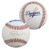 Dodgers Tommy Lasorda Signed Los Angeles Dodgers Logo Baseball BAS #BY101128
