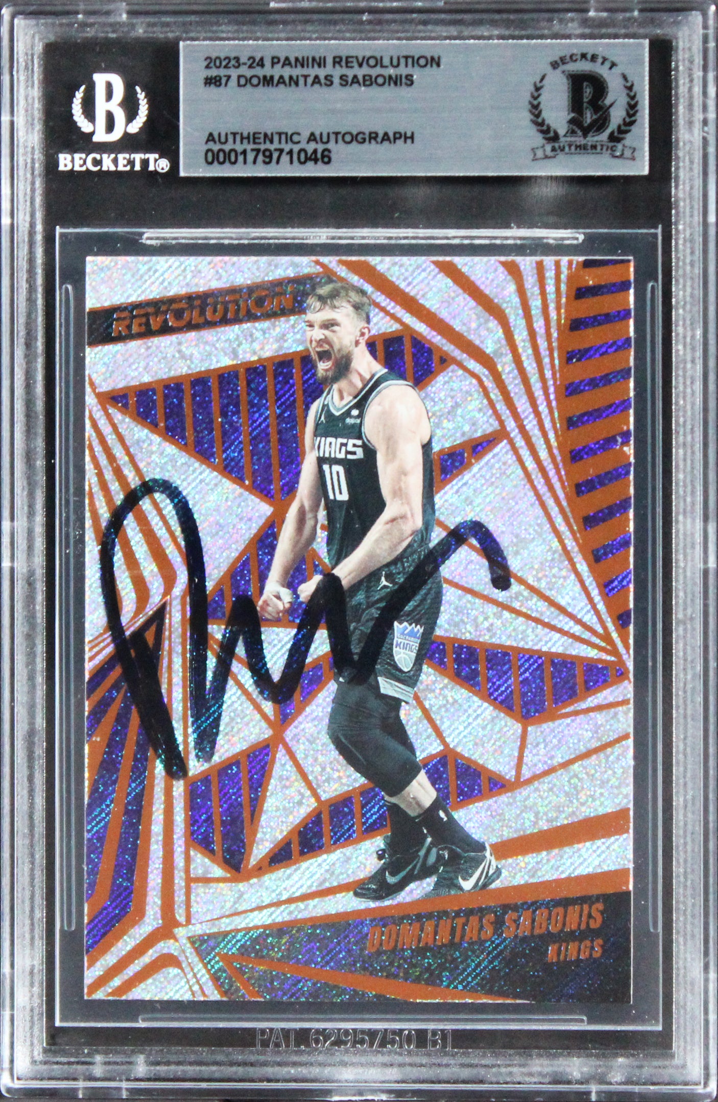 Kings Domantas Sabonis Signed 2023 Panini Revolution #87 Card BAS Slabbed