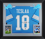 Isaac TeSlaa Authentic Signed Blue Pro Style Framed Jersey BAS Witnessed