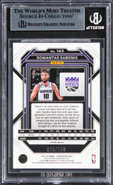 Kings Domantas Sabonis Signed 2022 Panini Prizm Premium FS #143 Card BAS Slabbed
