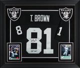 Raiders Tim Brown "HOF 2015" Signed Black M&N TB Framed Jersey Fanatics