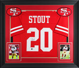 Upton Stout Authentic Signed Red Pro Style Framed Jersey Autographed BAS