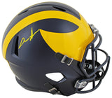 Michigan Aidan Hutchinson Signed Full Size Speed Rep Helmet W/ Case BAS Witness