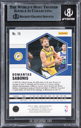 Pacers Domantas Sabonis Authentic Signed 2020 Panini Mosaic #15 Card BAS Slabbed