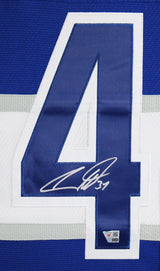 Maple Leafs Auston Matthews Signed Blue Vintage M&N TB Framed Jersey Fanatics