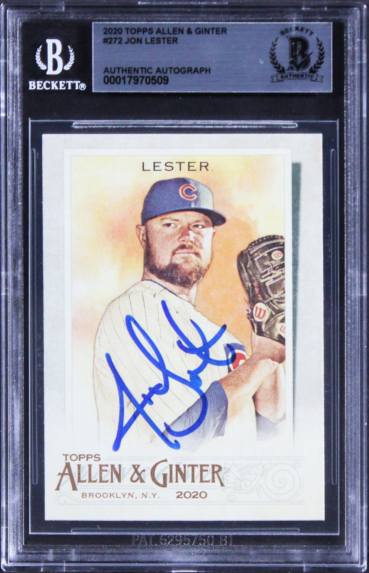 Cubs Jon Lester Authentic Signed 2020 Topps Allen & Ginter #272 Card BAS Slabbed