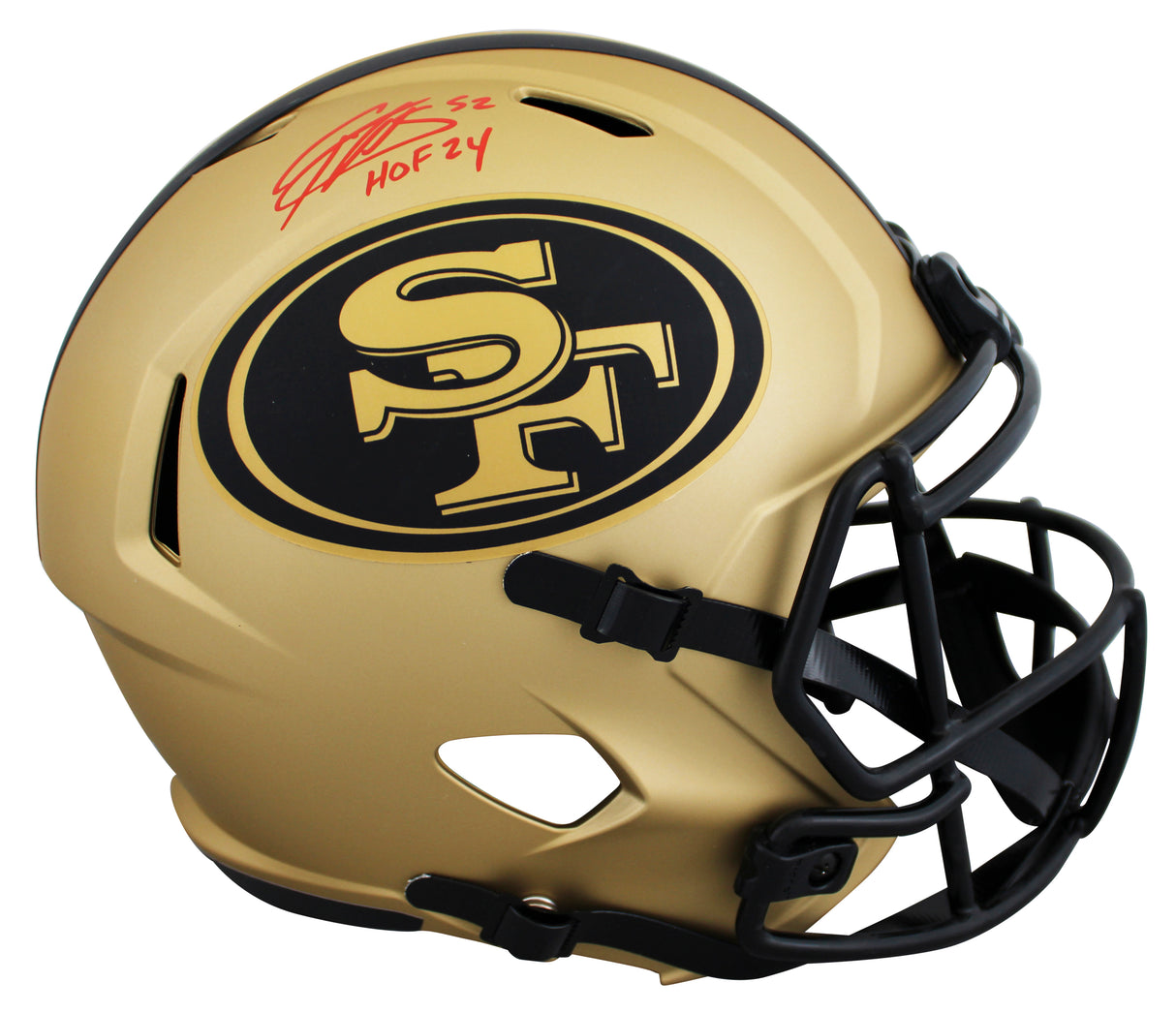 49ers Patrick Willis "HOF 24" Signed Rave Full Size Speed Rep Helmet BAS Witness