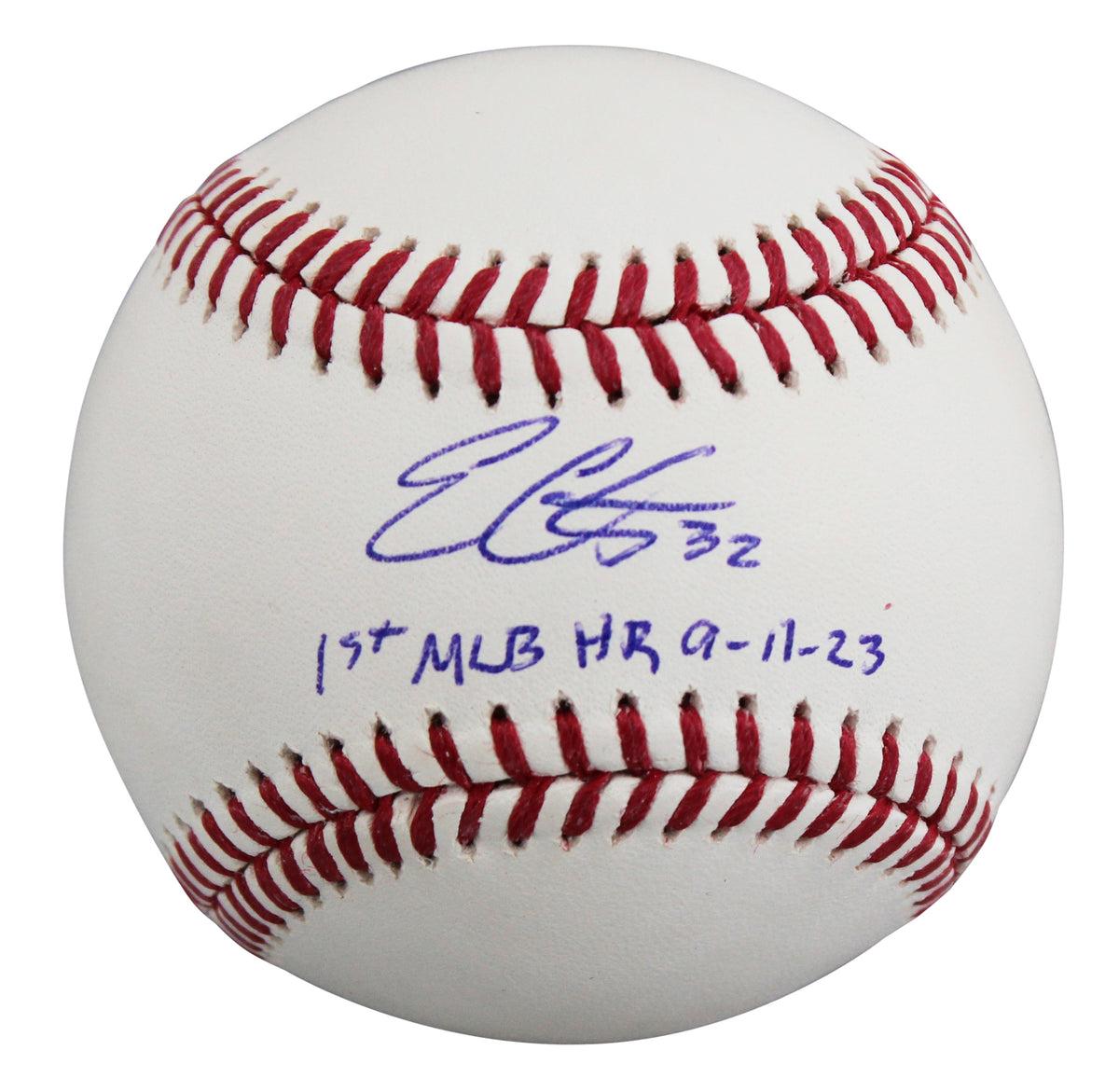 Rangers Evan Carter "1st MLB HR" Signed Manfred OML Baseball BAS Wit #W871401