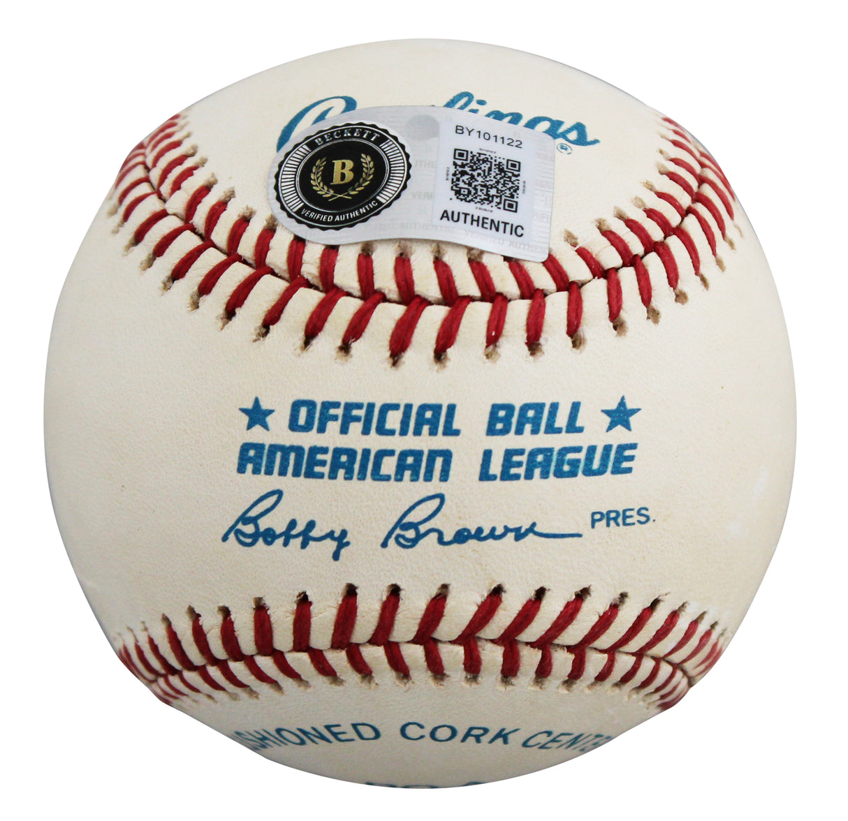 Yankees Yogi Berra Authentic Signed Bobby Brown OAL Baseball BAS #BY101122