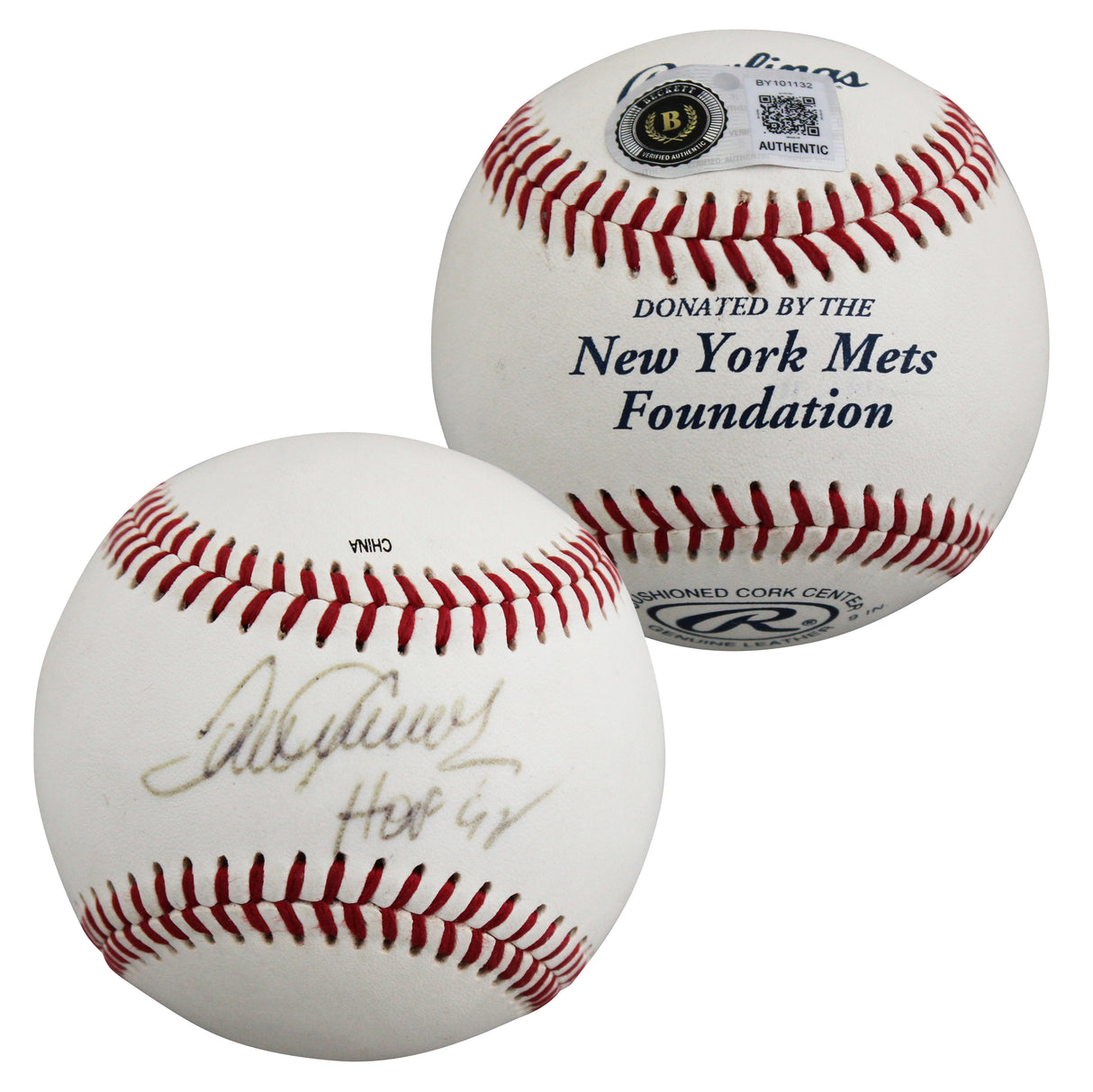 Mets Tom Seaver "HOF 92" Authentic Rawlings Baseball Autographed BAS #BY101132