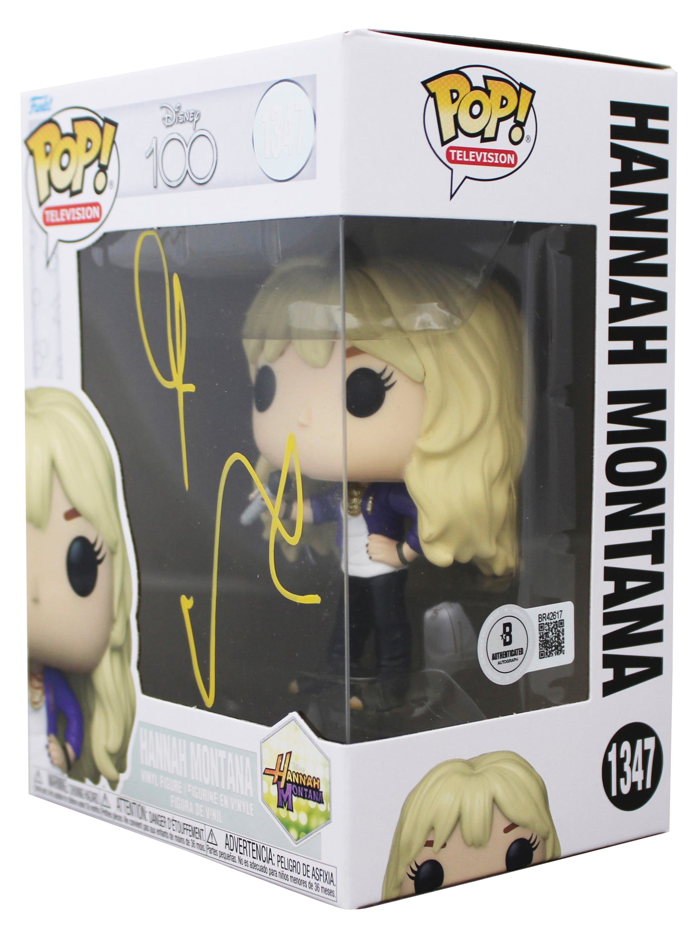 Miley Cyrus Signed Hannah Montana #1347 Funko Pop Vinyl Figure BAS #BR42617