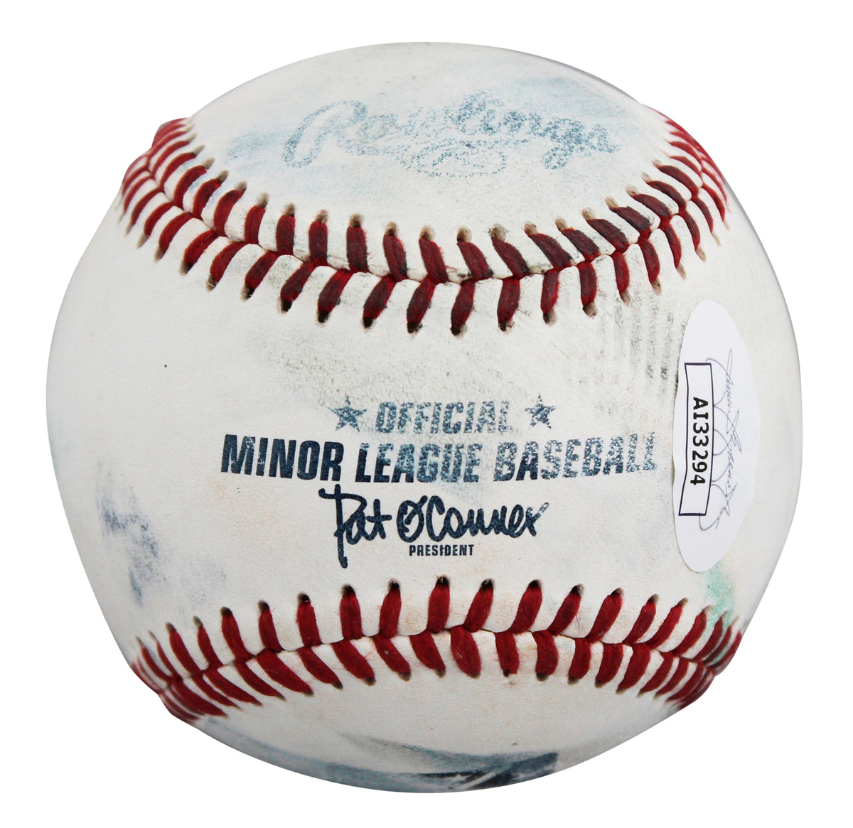 Rangers Jack Leiter Signed Game Used Official Minor League Baseball JSA #AI33294