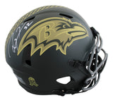 Ravens Ray Lewis Signed STS IV Full Size Speed Proline Helmet W/ Case BAS Wit