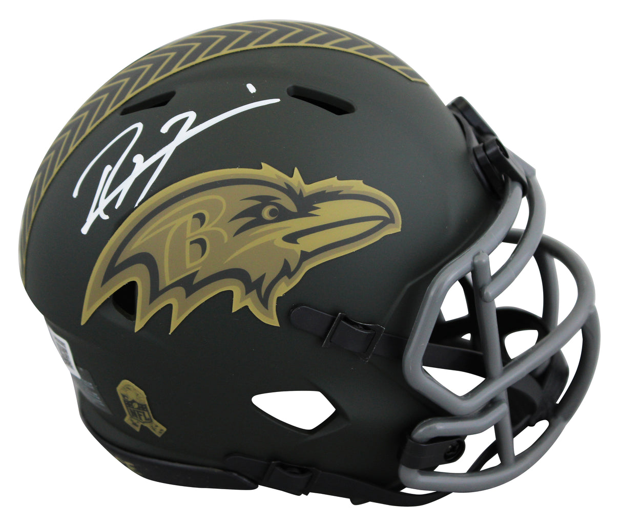Ravens Ray Lewis Signed Salute To Service IV Speed Mini Helmet BAS Witnessed 2