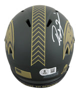 Ravens Ray Lewis Signed Salute To Service IV Speed Mini Helmet W/ Case BAS Wit 2