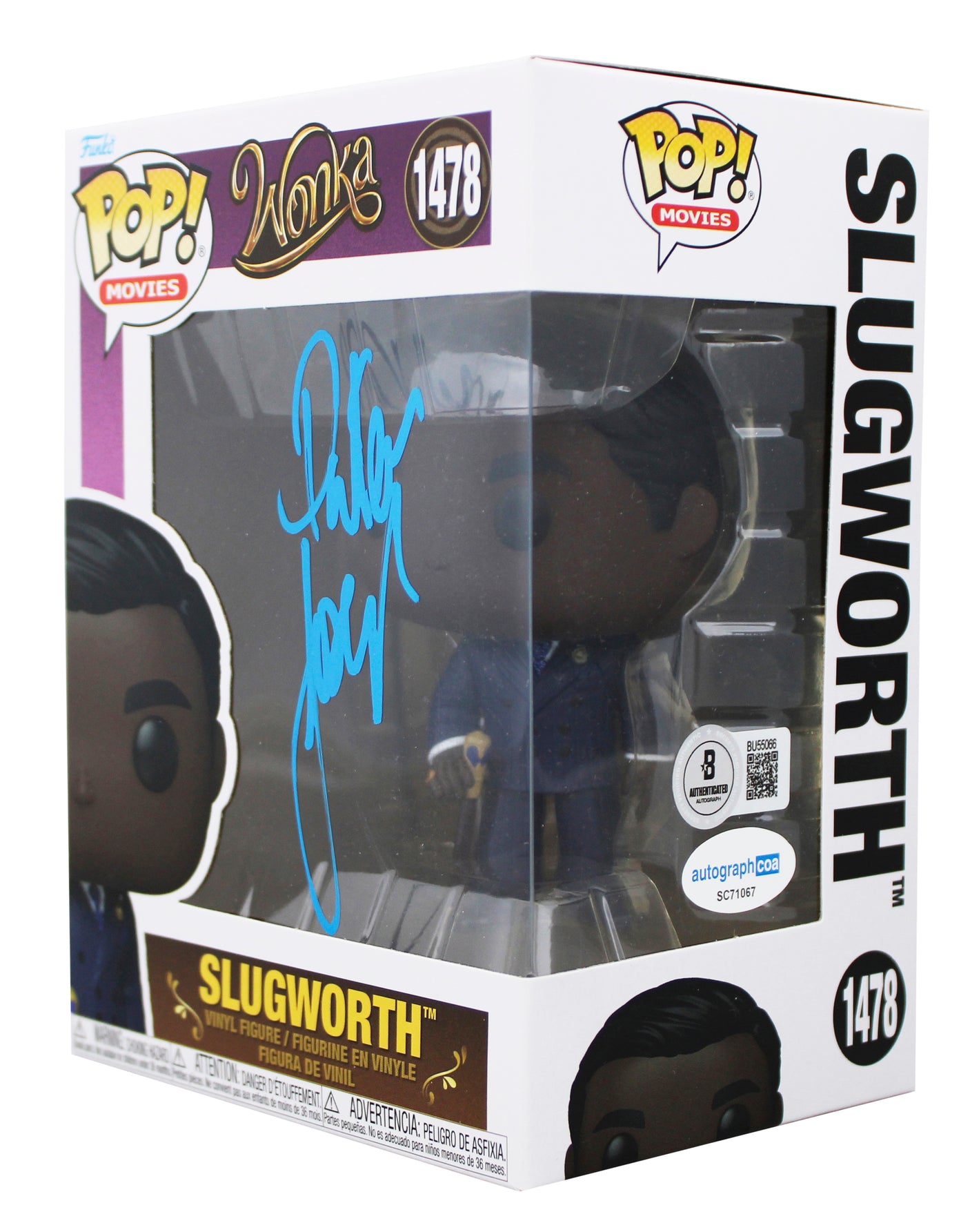 Paterson Joseph Wonka Signed Slugworth #1478 Funko Pop Vinyl Figure BAS #BU55066