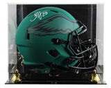 Eagles Brian Dawkins Signed Rave Full Size Speed Rep Helmet W/ Case BAS Witness